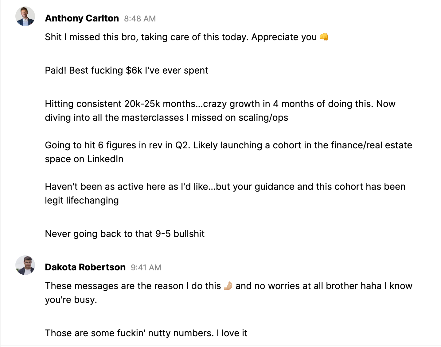Anthony Carlton — $25K/month in 4 months